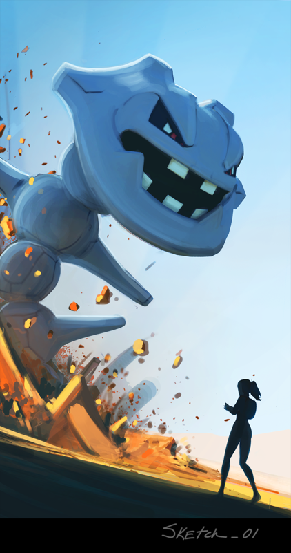 Pokémon GO Concept Art (Official Website): steelix_sketch1