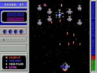 Invasion of the Mutant Space Bats of Doom Screenshot (Official website, 1996): The bats get smart and send out a legion of robo-bats to take you on. Is there no end? Nope. There is a lot more ahead... a whole 64 rounds to conquer if you want to save the earth!