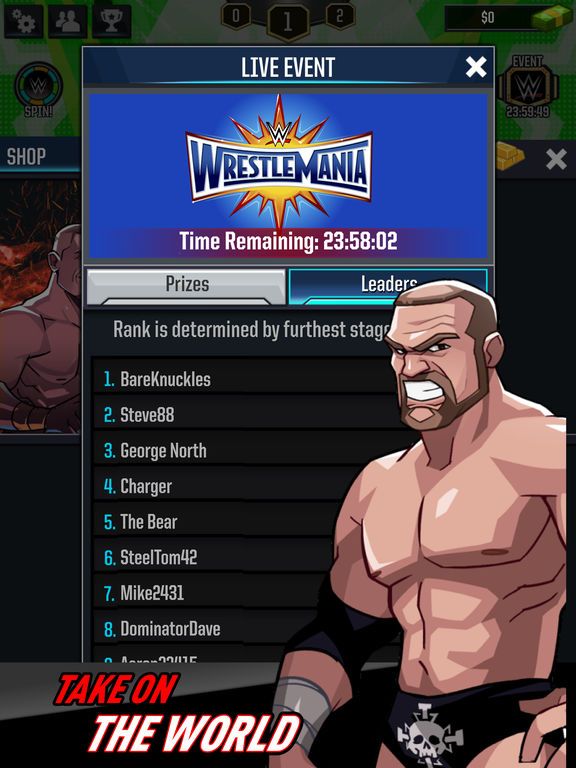 WWE Tap Mania Screenshot (iTunes Store)