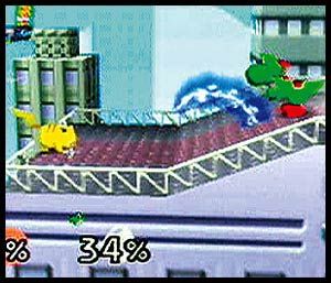 Super Smash Bros. Screenshot (SmashBrothers.com): ELECTRICAL ATTACK Pikachu's bolt of energy hops across the platform until it finds an opponent to shock.