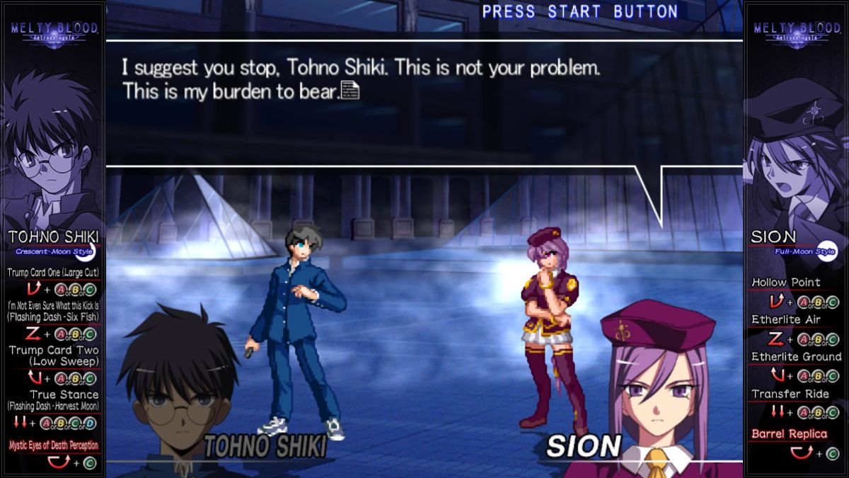 Melty Blood: Actress Again - Current Code Screenshot (Steam)