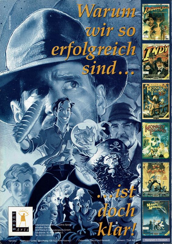 Indiana Jones and the Last Crusade: The Graphic Adventure Magazine Advertisement (Magazine Advertisements): Joker Verlag Sonderheft (Germany), Issue #4 - Adventures (1993)