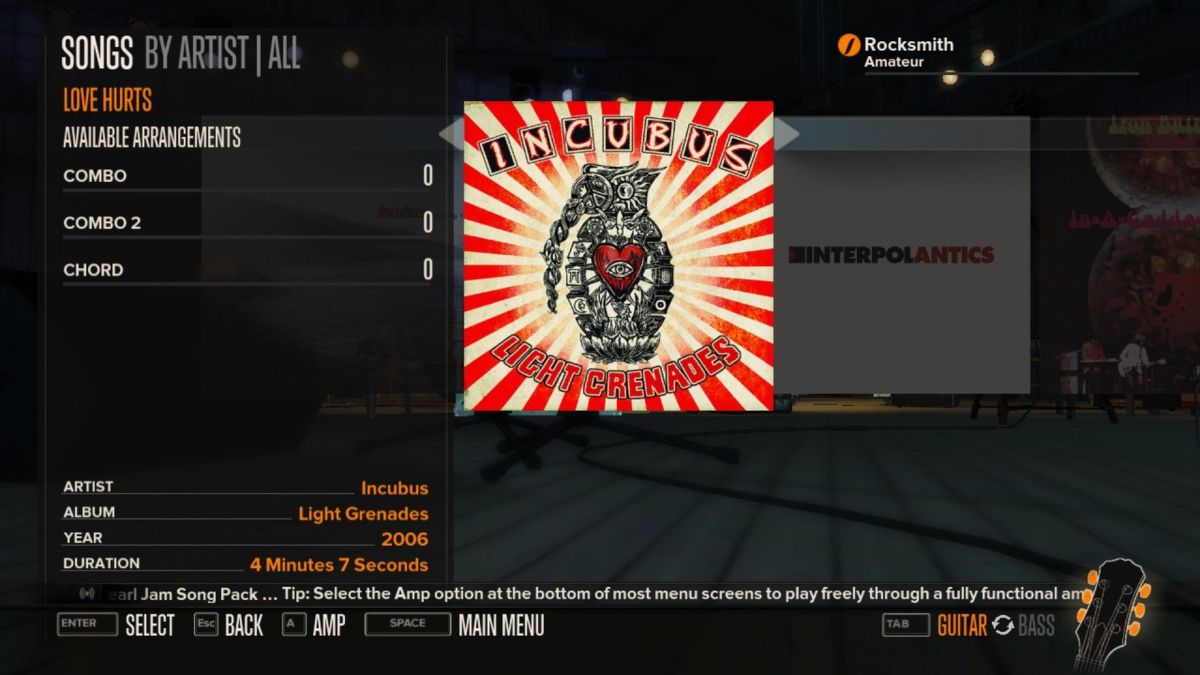 Rocksmith: Incubus 3-Song Pack Screenshot (Steam)