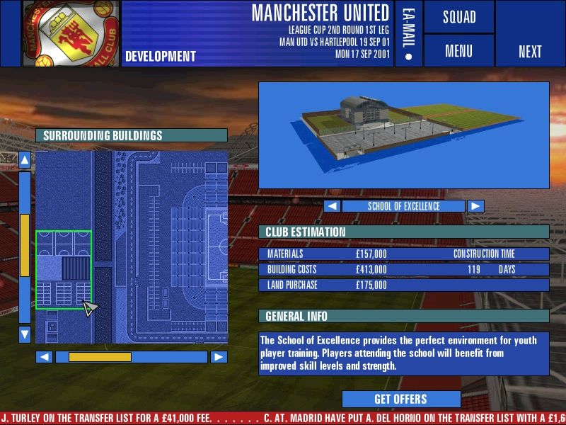 The F.A. Premier League Manager 2002 Screenshot (Electronic Arts UK Press Extranet, 2001-07-09)