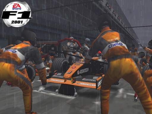 F1 2001 Screenshot (Electronic Arts UK Press Extranet, 2001-09-07): Arrows pit stop