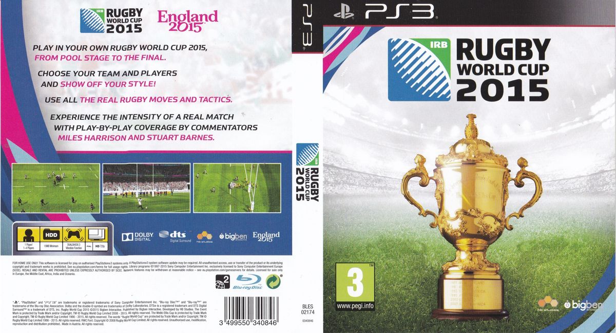 Rugby World Cup 2015 Other (Display case inlays): PS3