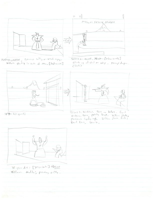 Karateka Concept Art (Jordan Mechner papers (The Strong, National Museum of Play)): Notes and drawings 4
