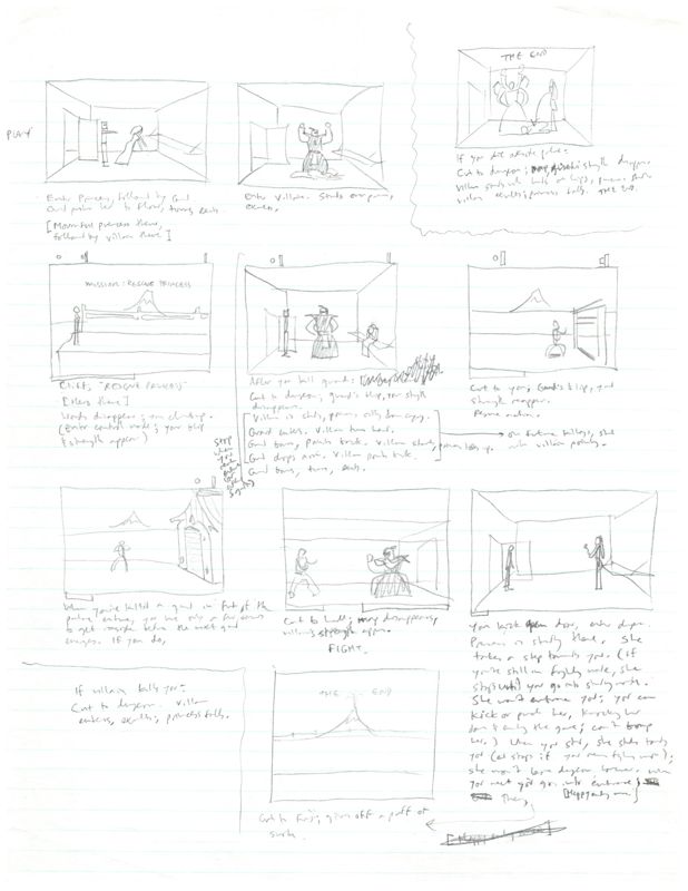 Karateka Concept Art (Jordan Mechner papers (The Strong, National Museum of Play)): Notes and drawings 5