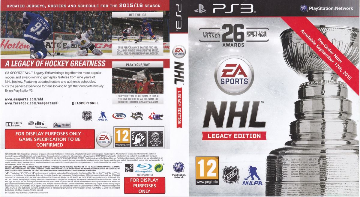 NHL: Legacy Edition Other (Display case inlays): PS3