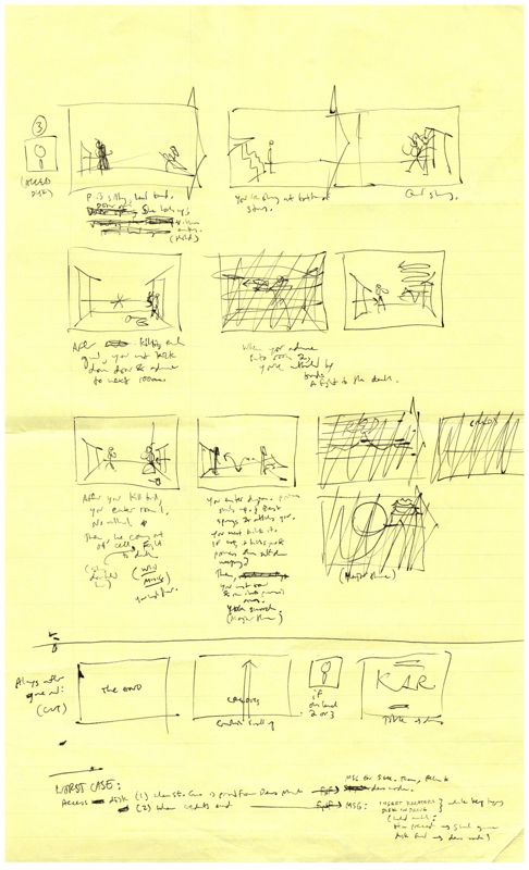 Karateka Concept Art (Jordan Mechner papers (The Strong, National Museum of Play)): Storyboard sketch 2