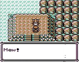 Pokémon Blue Version Screenshot (Pokémon.com - Official Game Page): Catching the Legendary Mew will require lots of luck! *Actually Mewtwo.