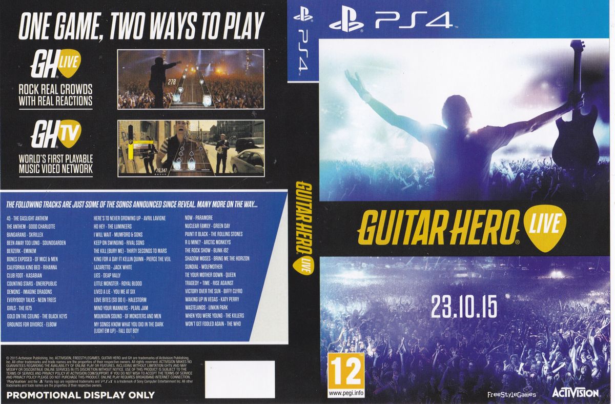 Guitar Hero Live Other (Display case inlays (UK version)): PS4