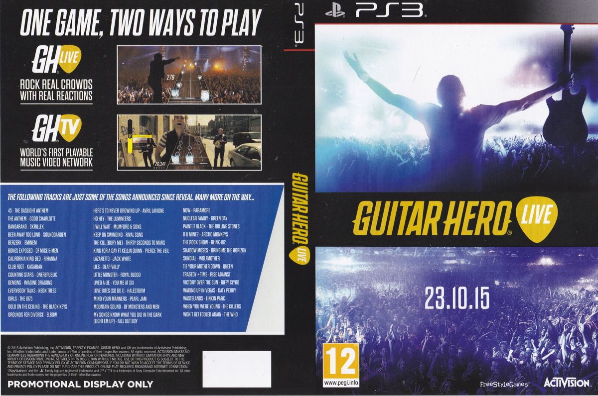 Guitar Hero Live Other (Display case inlays (UK version)): PS3