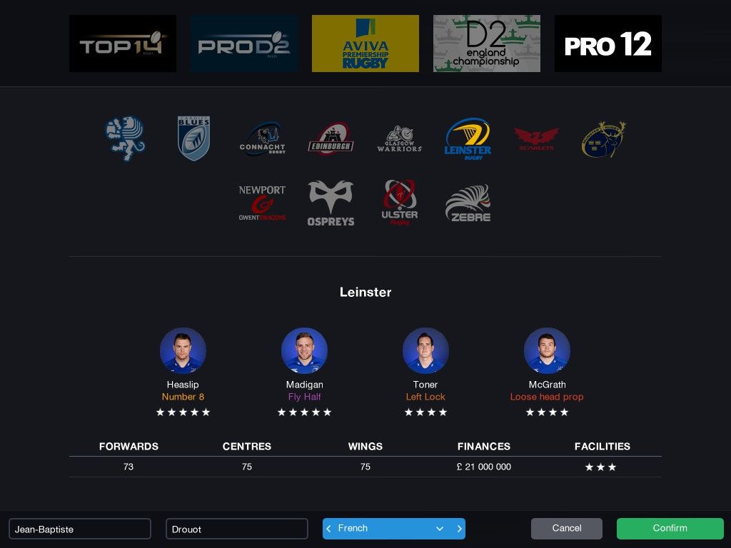 PRM 2015: Pro Rugby Manager Screenshot (Steam)