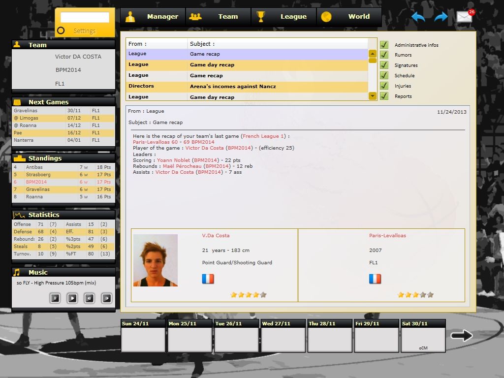 Basketball Pro Management 2014 Screenshot (Steam)