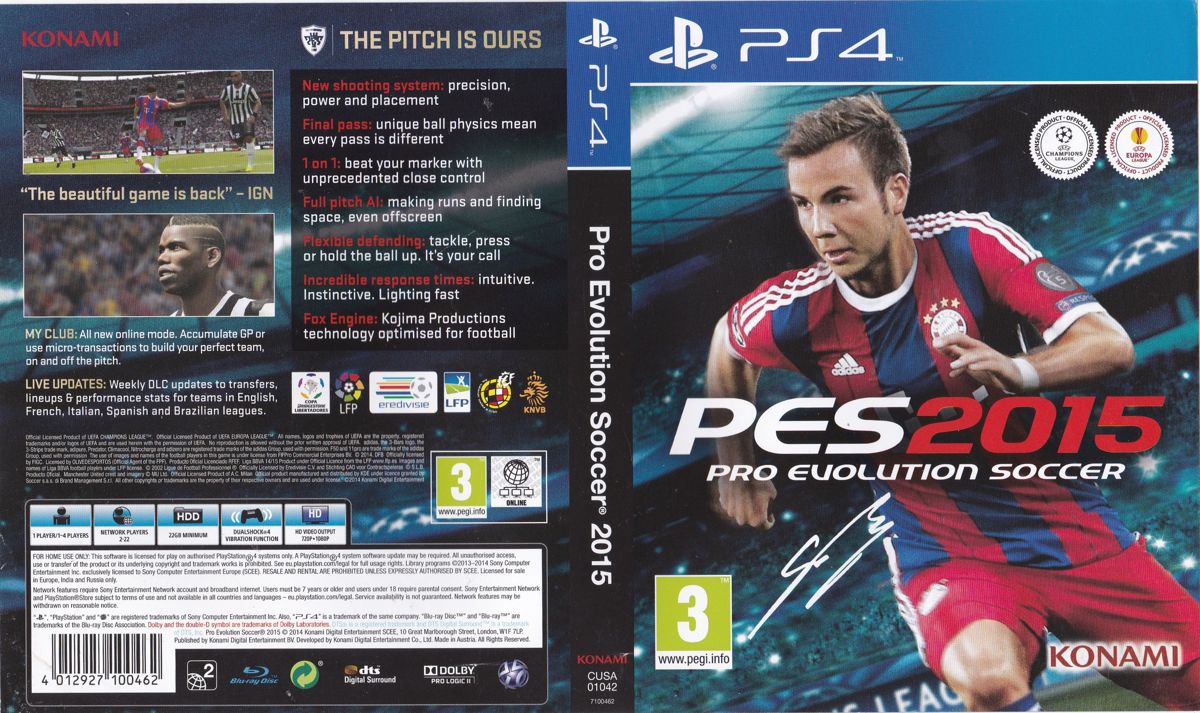 PES 2015: Pro Evolution Soccer Other (Display case inlay (UK version))