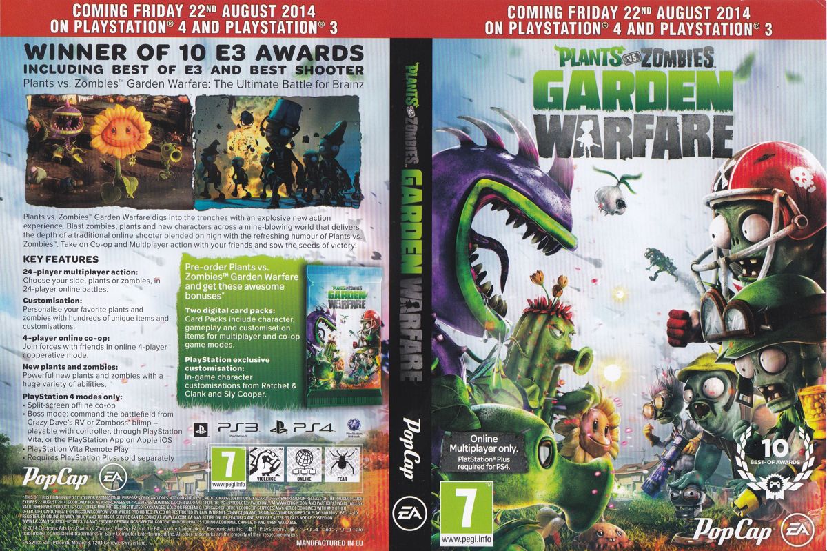  Plants Vs Zombies Garden Warfare Sony Playstation 3