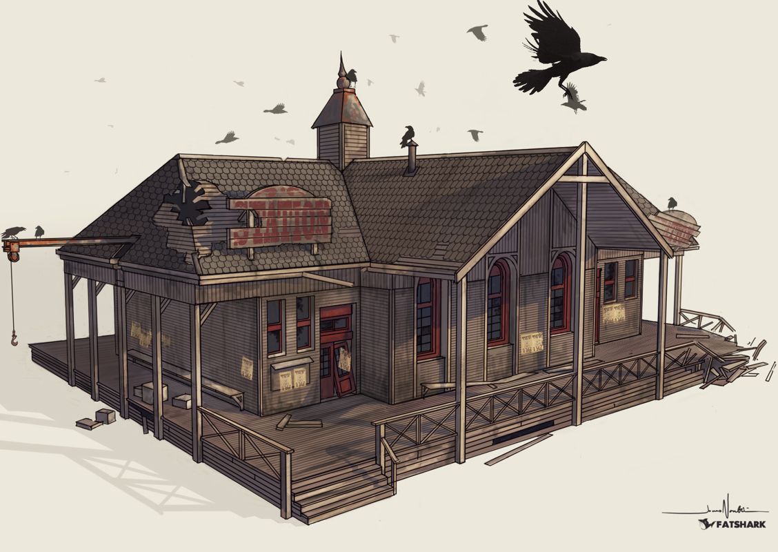 Lead and Gold: Gangs of the Wild West Concept Art (Lead and Gold: Gangs of the Wild West Fansite Kit): Train station