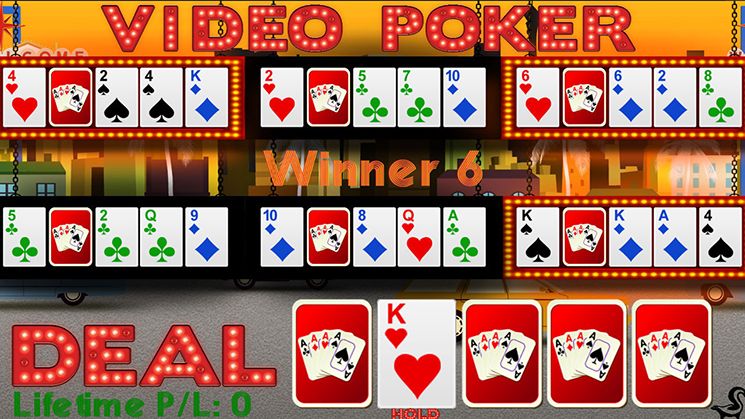 6-Hand Video Poker Screenshot (Nintendo.com)