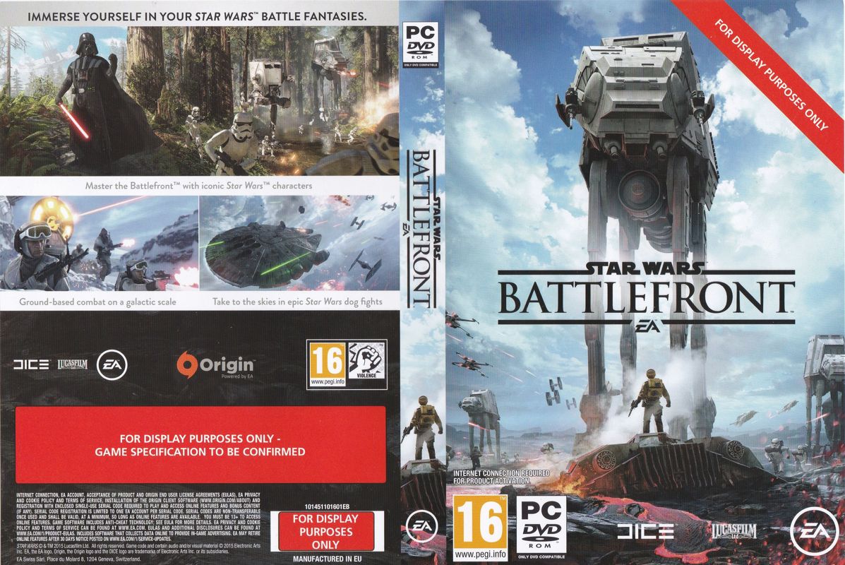 Star Wars: Battlefront Other (In-store promotional material (UK version)): Display case inlay : Retail outlets are supplied with inlays which they put into empty cases for display purposes, usually in advance of the game's release