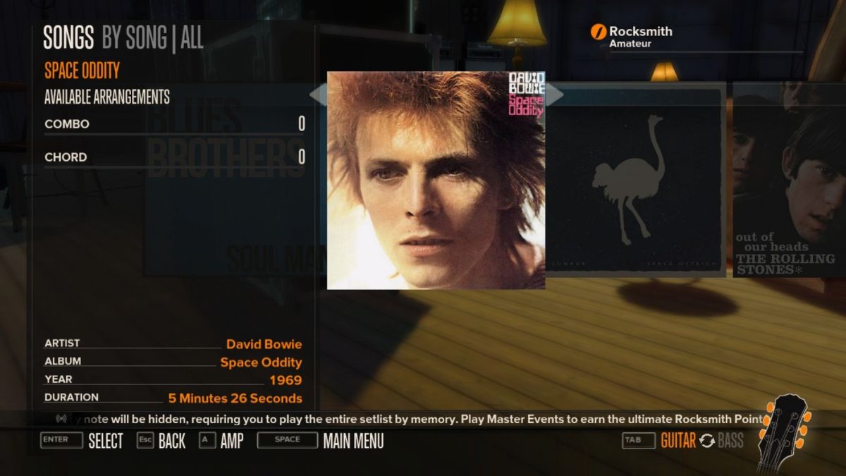 Rocksmith: David Bowie - Space Oddity Screenshot (Steam)