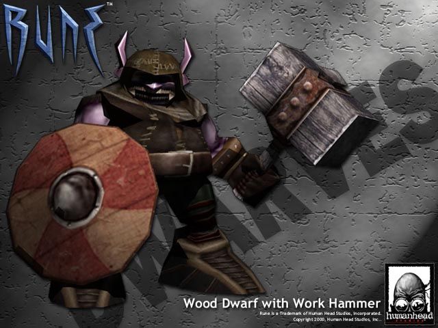 Rune Render (Official Website - Character Art): Wood Dwarf with Work Hammer