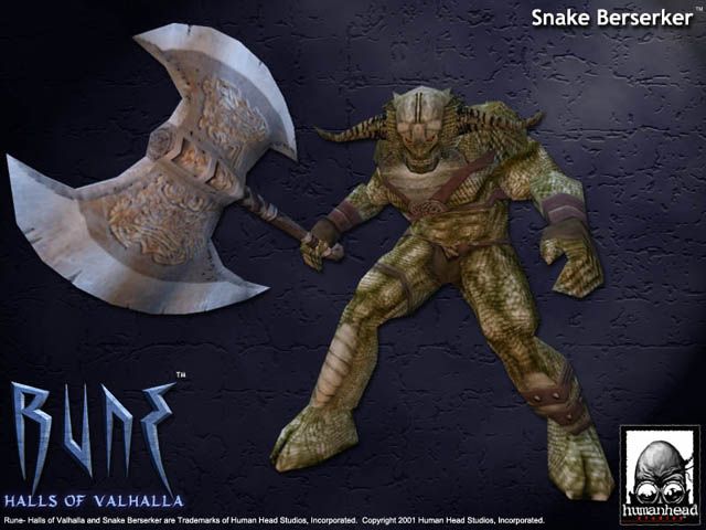 Rune: Halls of Valhalla Render (Official Website - Character Art): Snake Berserker