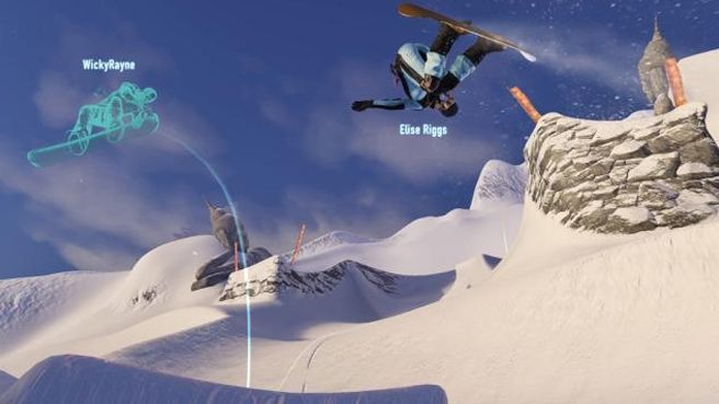 SSX Screenshot (<a href="http://www.ea.com/uk/ssx/images/ssx-the-best-half-pipes-uk">EA.com product page</a> (UK)): Elise Vs Ghost