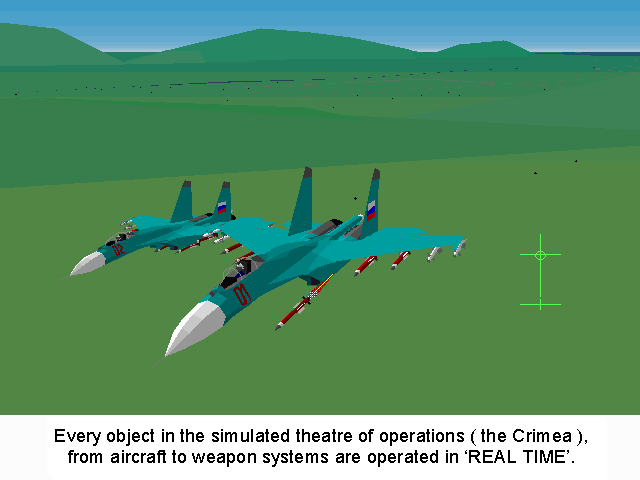 Su-27 Flanker Screenshot (Windows demo version, October 1995)