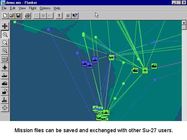 Su-27 Flanker Screenshot (Windows demo version, October 1995)