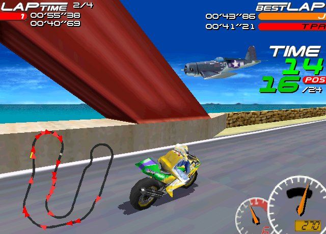 Moto Racer Screenshot (Press Kit - PC Collector (July 1997)): Speed Bay 4