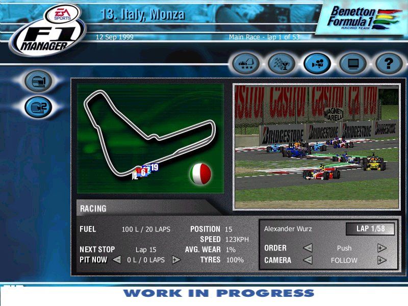 F1 Manager Screenshot (Electronic Arts UK Press Extranet, 2000-11-01)