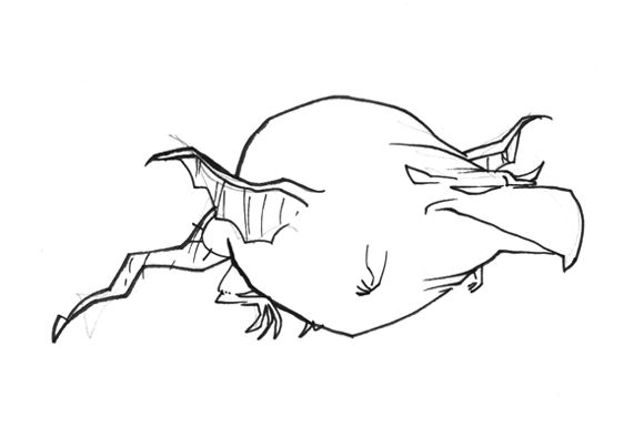 Spyro the Dragon Concept Art (Official website, 1998): Sketch 6