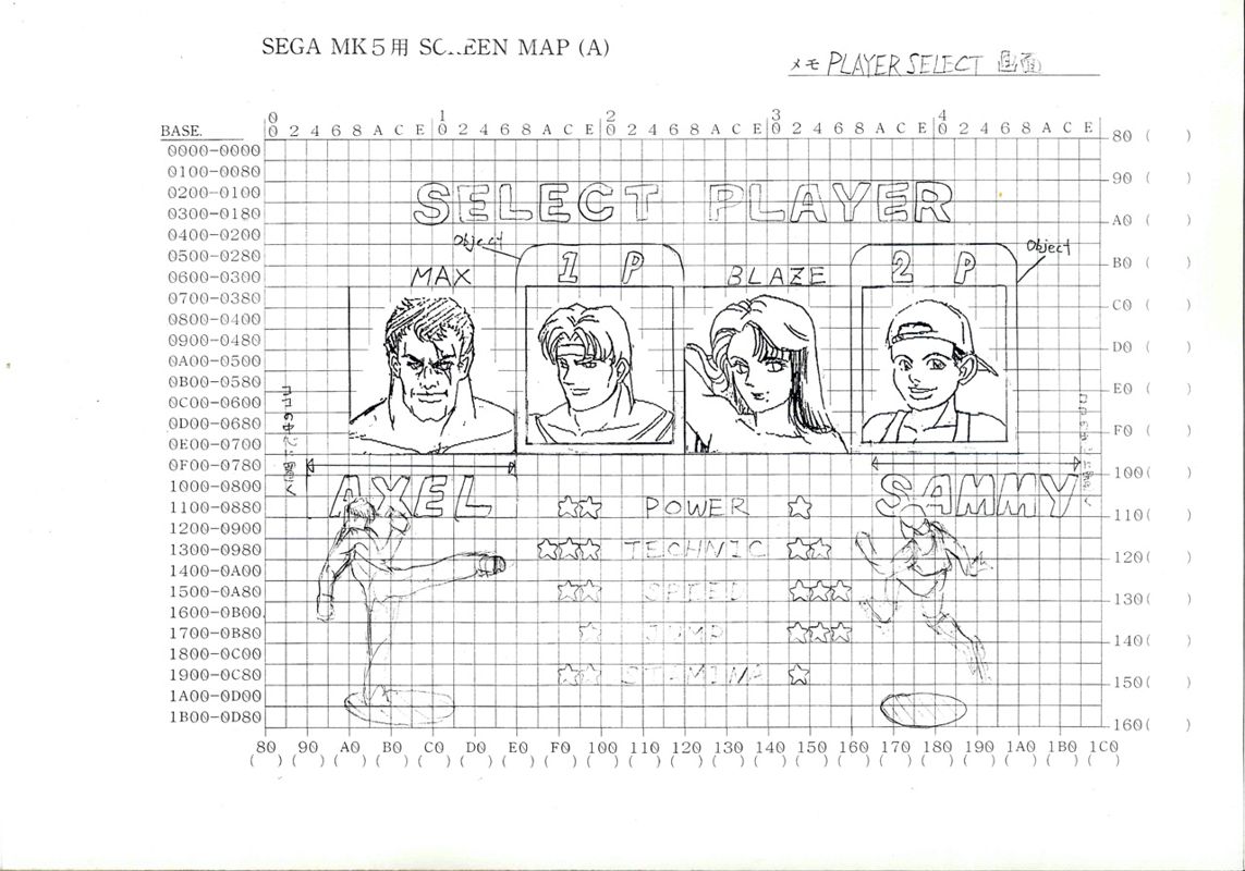 Streets of Rage 2 Concept Art (Planning documents for the game shared by the developer - Ancient Co.)