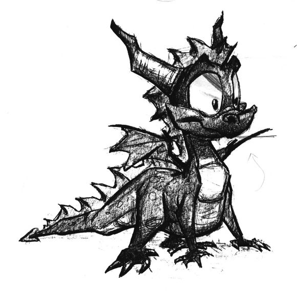 Spyro the Dragon Concept Art (Official website, 1998): Sketch 8