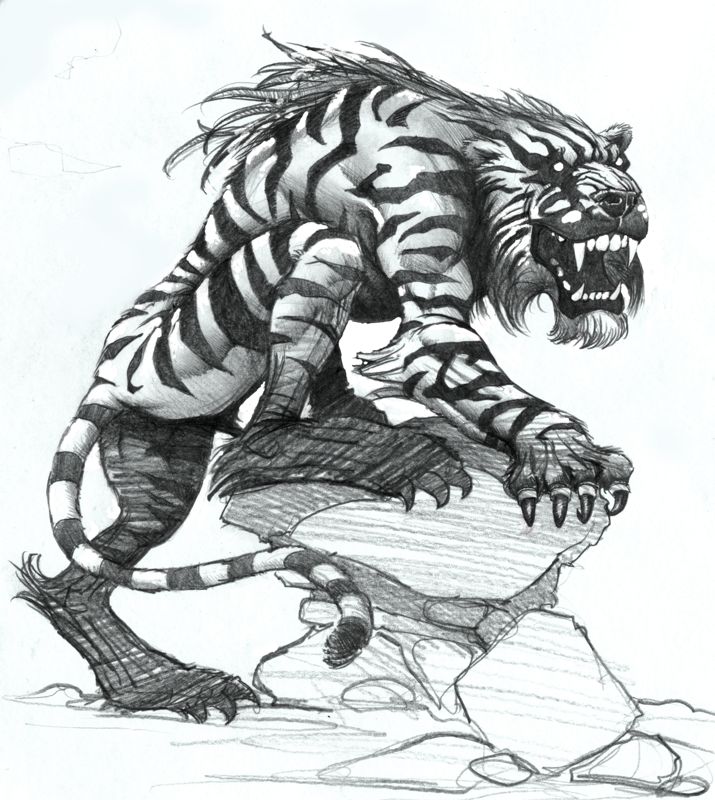 Black & White Concept Art (Official Press Kit - Various Artwork): Tiger