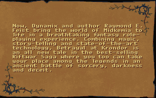 Betrayal at Krondor Other (Demo version, 1993-04-30): Introductory text