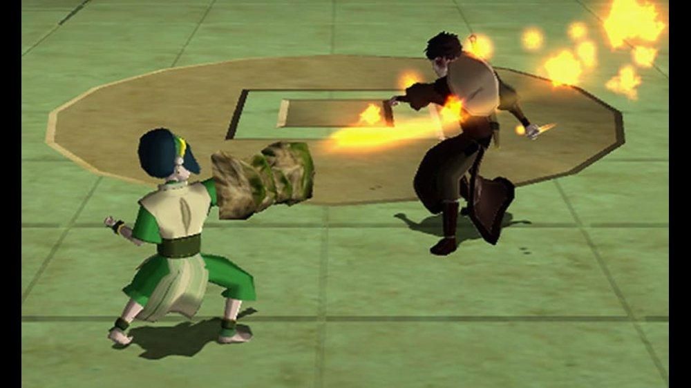 Avatar: The Last Airbender - The Burning Earth Screenshot (Xbox.com product page): Toph and Prince Zuko fighting