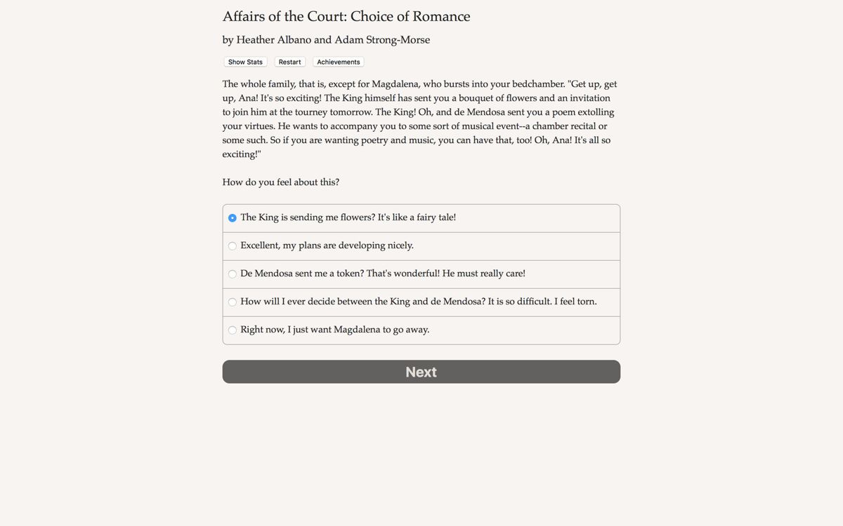 Choice of Romance: Affairs of the Court Screenshot (Steam)