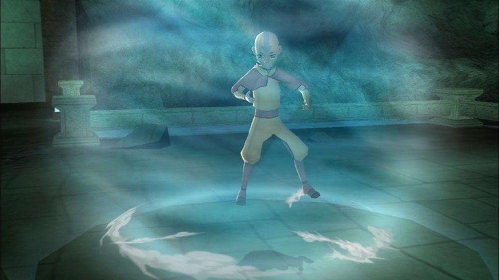 Avatar: The Last Airbender - The Burning Earth Screenshot (Xbox.com product page): Aang using his air bending skills