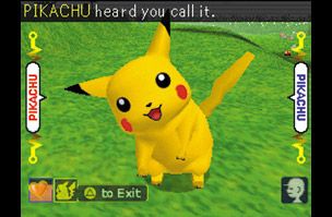 Hey You, Pikachu! Screenshot (Pokémon.com - Official Game Page): Use the microphone to interact with Pikachu!