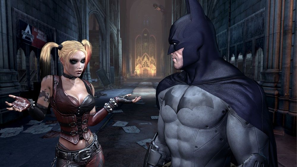 Batman: Arkham City Screenshot (Xbox.com product page): Batman and Harley