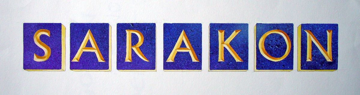 Sarakon Logo (Dermot Power Artwork): Gouache with acrylic inks.