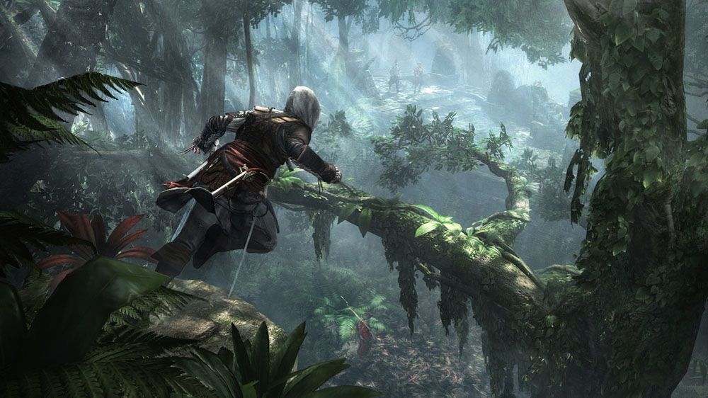 Assassin's Creed IV: Black Flag Screenshot (Xbox.com product page): Getting through a rainforest is stealthier through the trees