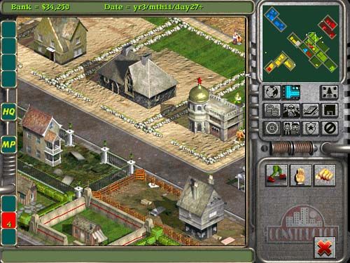 Constructor Screenshot (Acclaim website, 1998): Build up your territory.