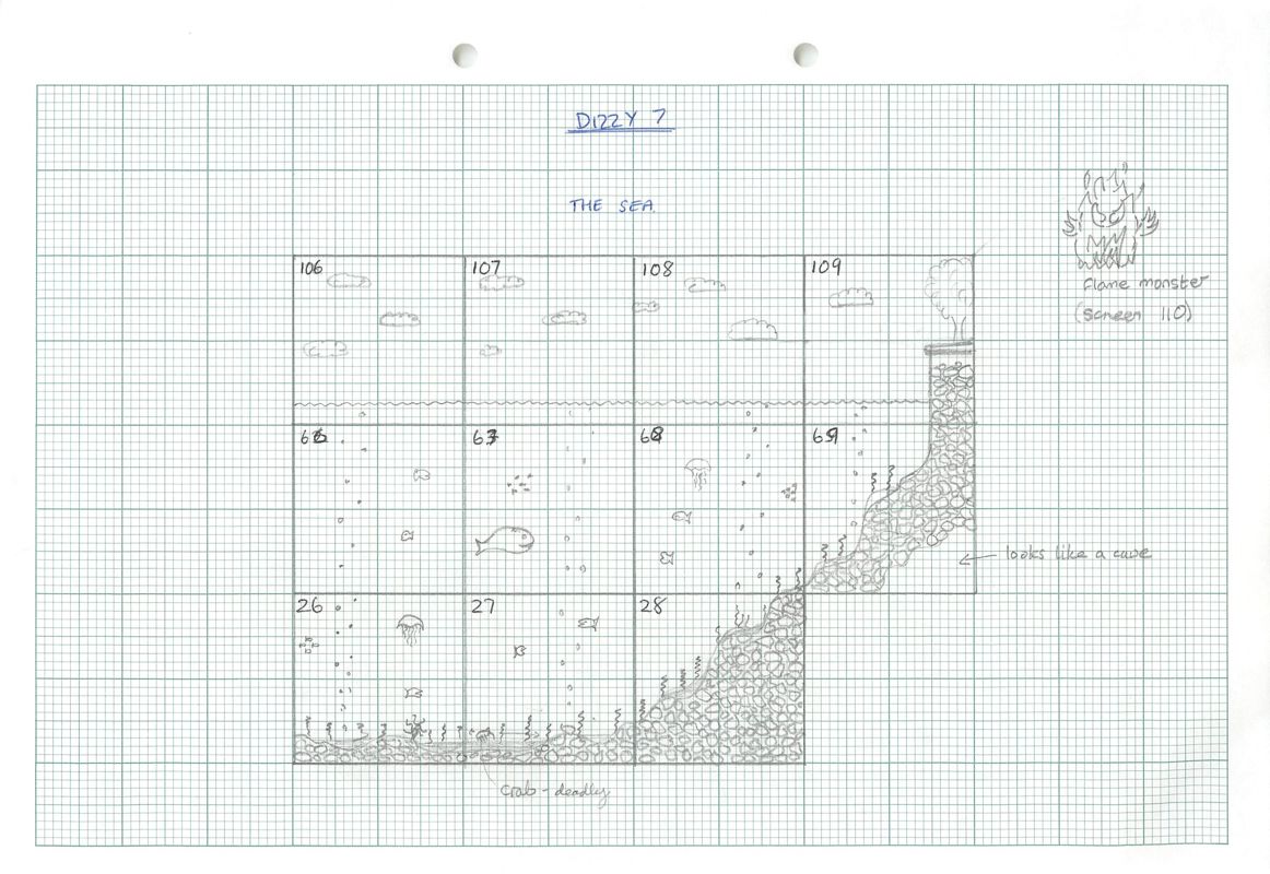 Crystal Kingdom Dizzy Concept Art ("Oliver Twins" developing material ): The Sea Grids: Scenario map