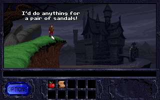 Fables & Fiends: The Legend of Kyrandia - Book One Screenshot (Westwood Studios website, 1997): You're almost to the Castle. You can worry about footwear later.