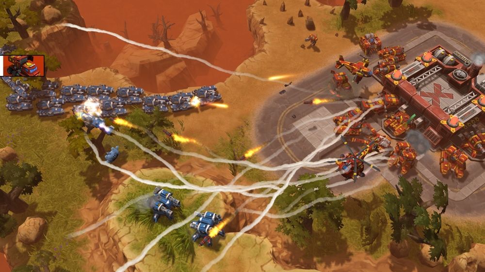 AirMech Screenshot (Xbox.com product page): Engaging on an enemy base