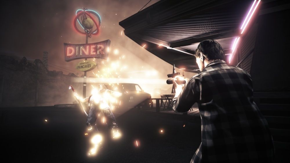 Alan Wake's American Nightmare Screenshot (Xbox.com product page): Burning a zombie with light