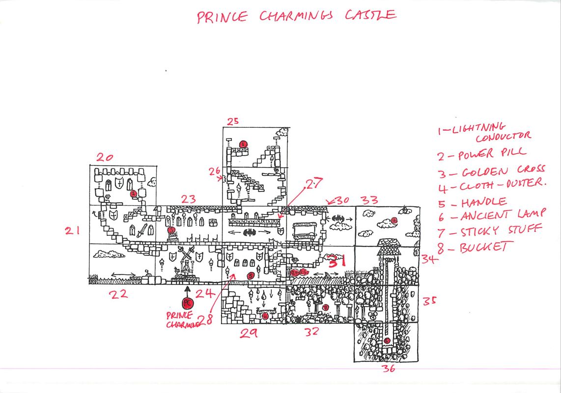 Magicland Dizzy Concept Art ("Oliver Twins" developing material ): Maps: Prince Charmings Castle